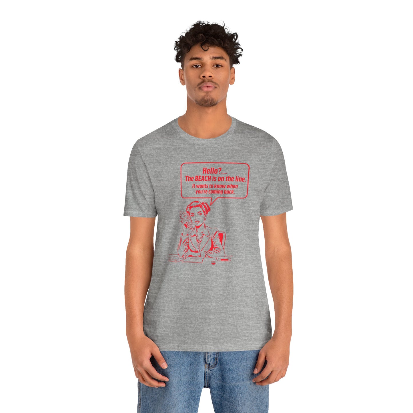 Beach is Calling Shirt Funny Quote Line Graphic (Unisex Jersey Short Sleeve Tee By Seashell Mart And Emporium) - 6 colors