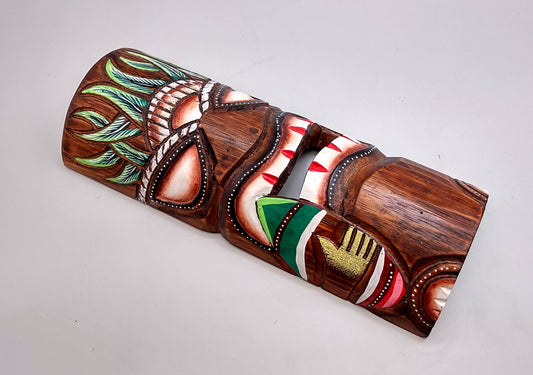 Tropical Tiki Mask Face Large Painted Wooden Surfer (1 mask approx. 12 inches tall) Painted Tiki Mask hanging surfside home decoration!