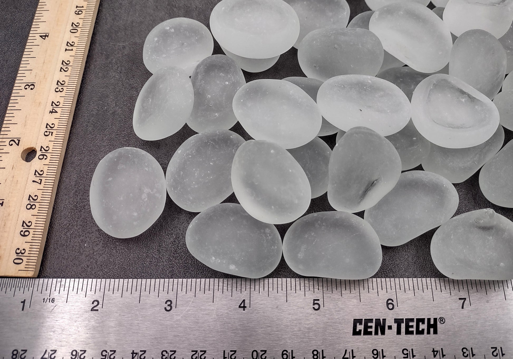 Beach Sea Glass Rounded White Frosted Tumbled Pebbles (approx. 10 pounds 1+ inch) Copyright 2024 SeashellSupply.com