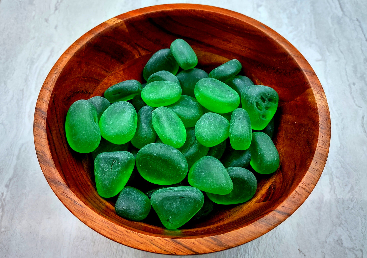 Beach Sea Glass Rounded Green Frosted Tumbled Pebbles (approx. 1 Kilogram 1-1.5 inches) Man Made Arts & Crafts Sea Glass!