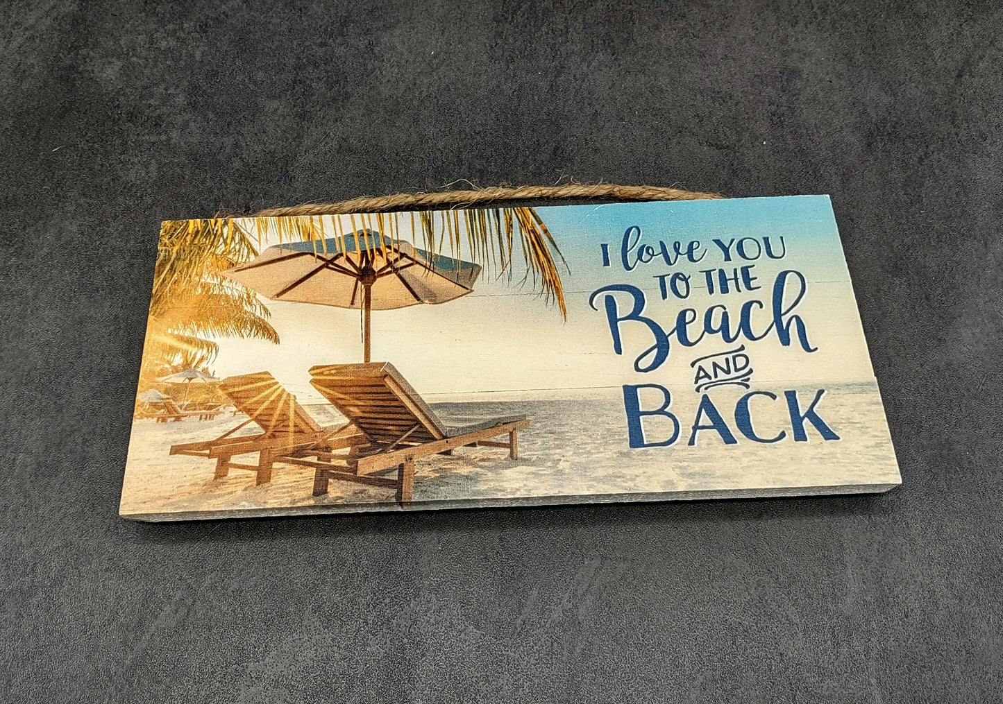 Beach Sign I Love You To The Beach Painted Wood (1 sign approx. 10 inches long) Friendly ocean sign for coastal home wall decoration!