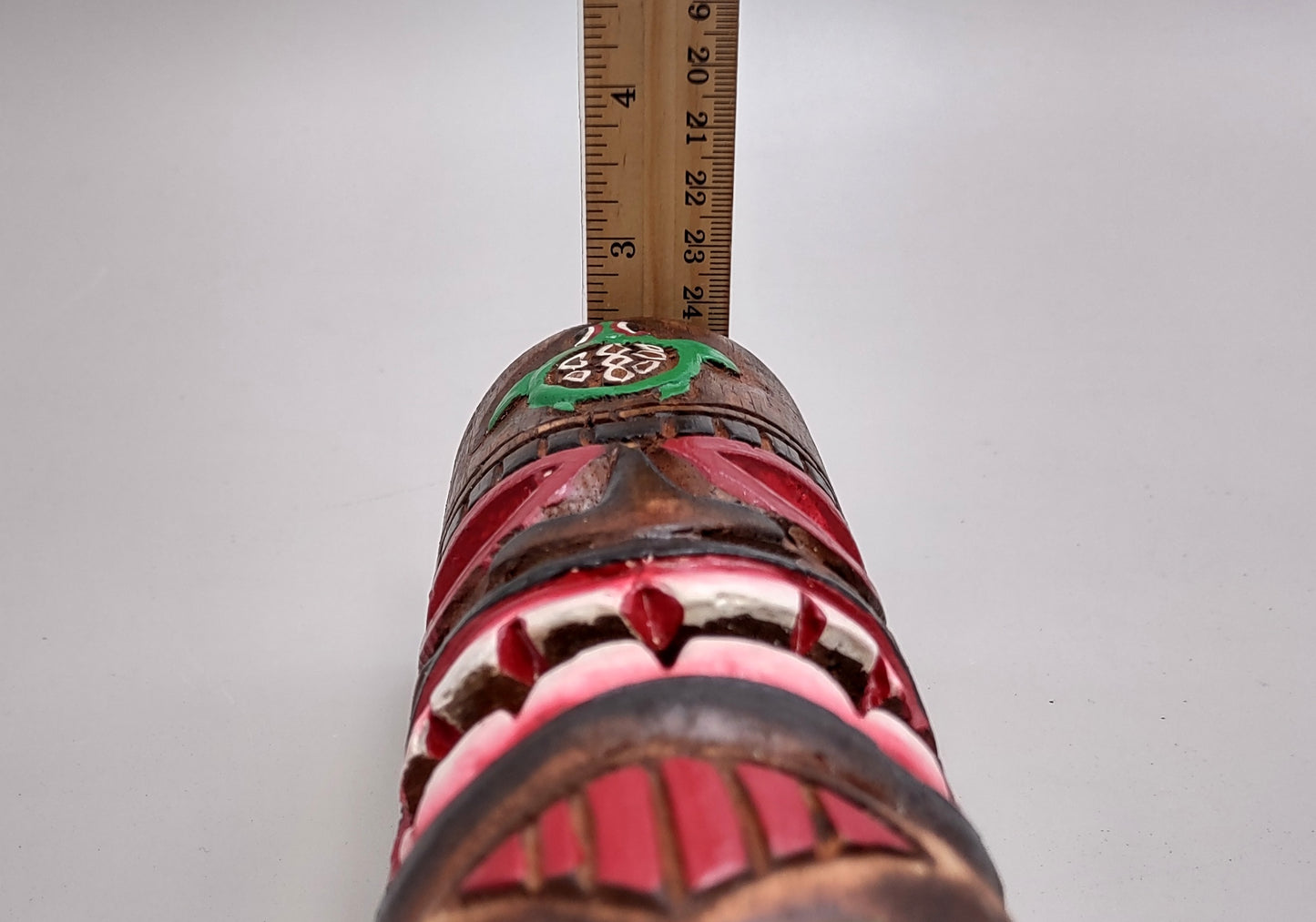 Tropical Tiki Face Totem Large Painted Turtle (1 pole approx. 8 inches tall) Painted Tiki Face Totem Pole for tiki island home decor!