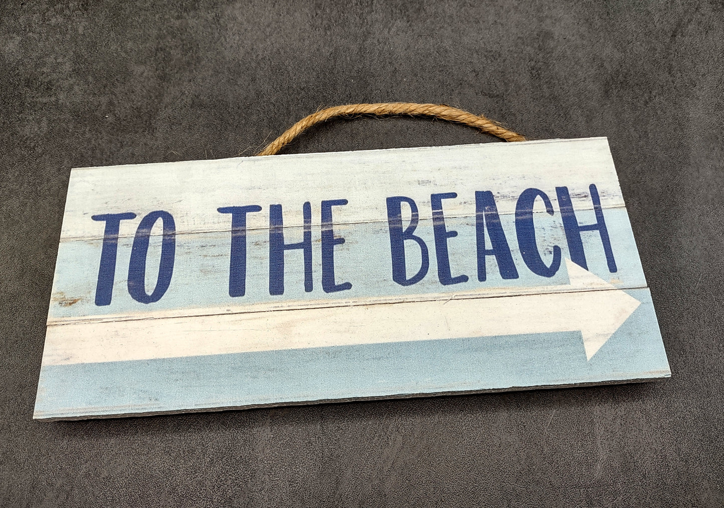 Beach Sign To The Beach Weathered Painted Wood (1 sign approx. 10 inches long) Friendly sign for coastal home entryway wall decoration!