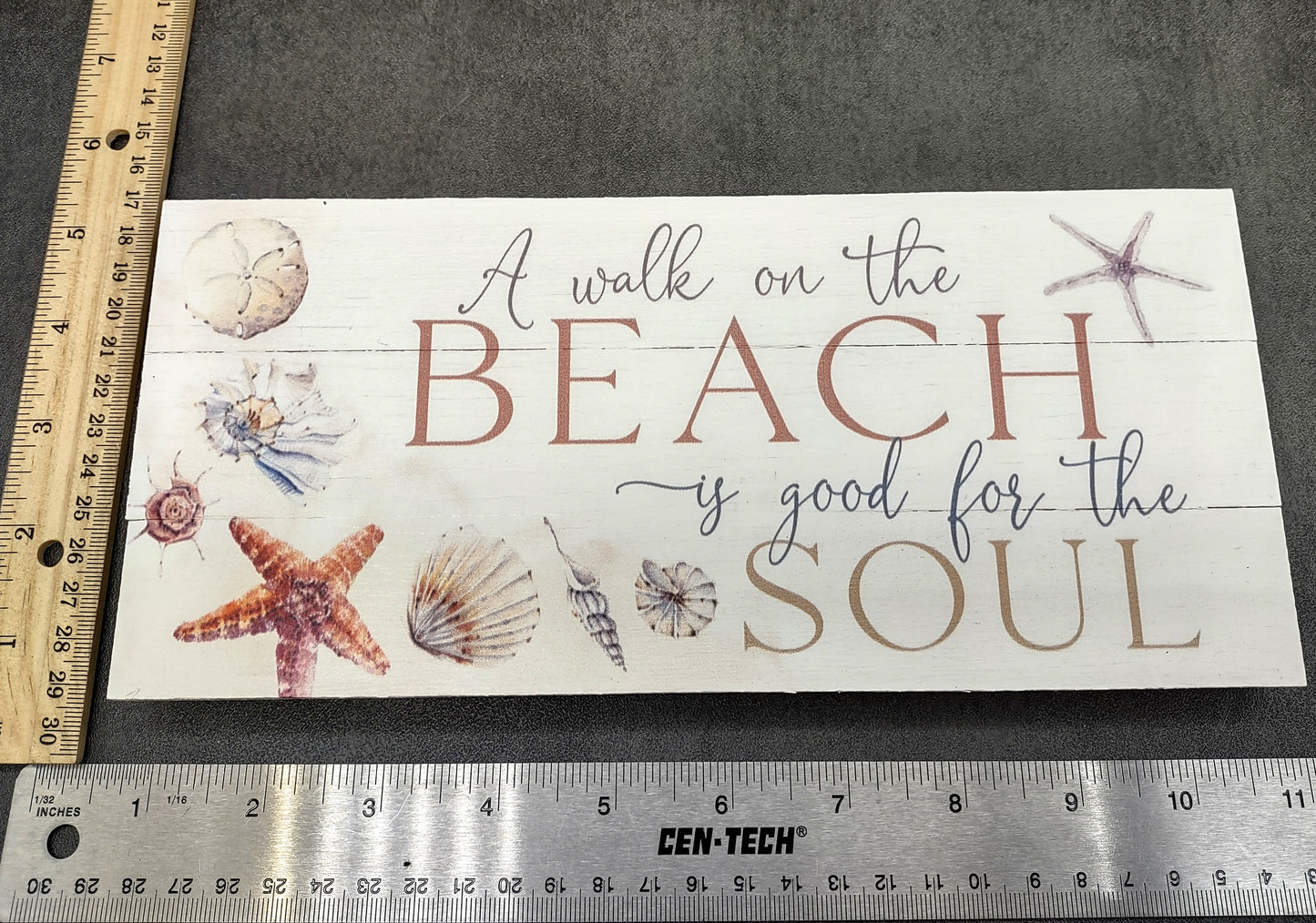 Beach Sign A Walk On The Beach Painted Wood (1 sign approx. 10 inches long) Friendly ocean sign for coastal home entryway wall decoration!