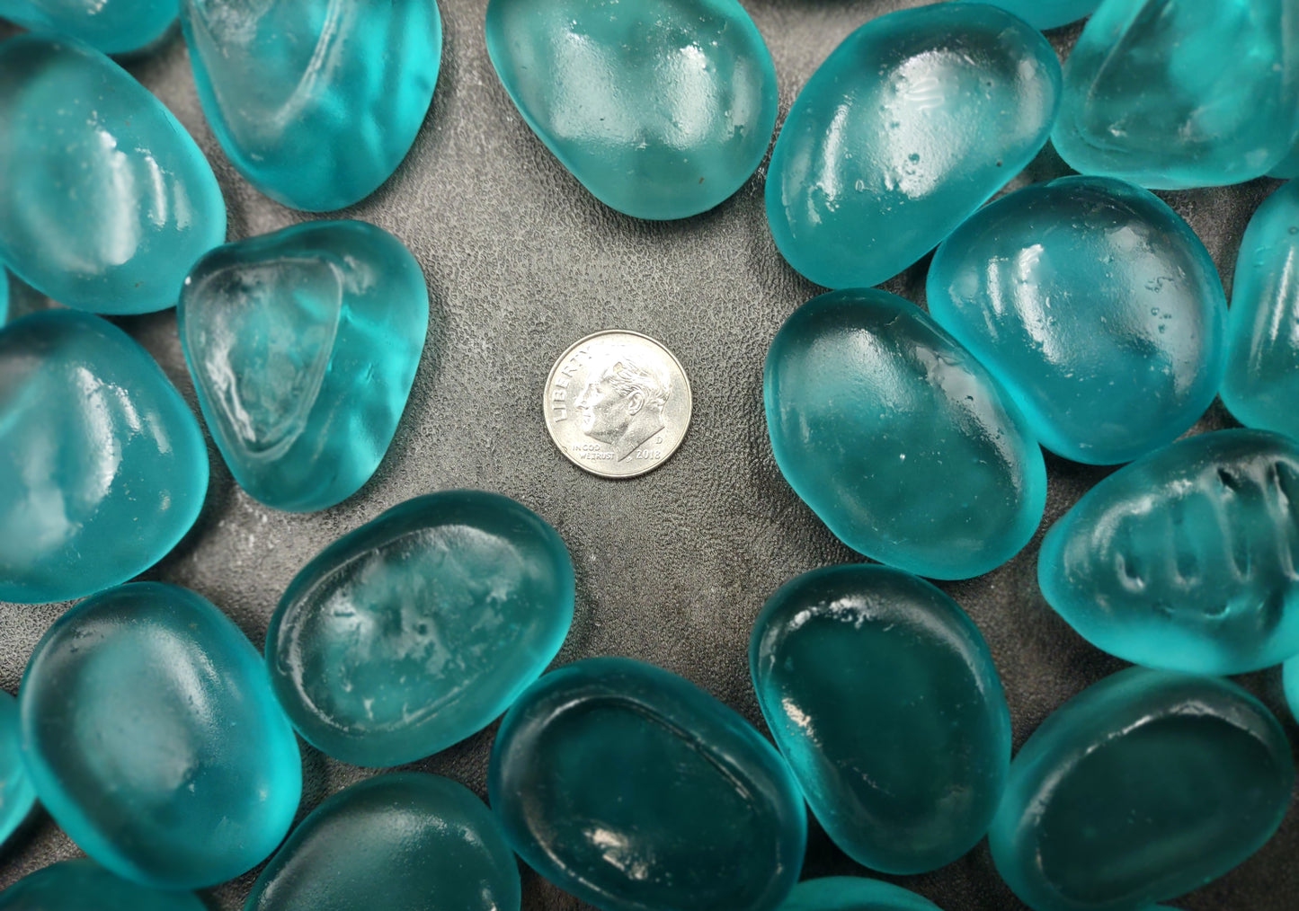 Beach Sea Glass Rounded Turquoise Tumbled Pebbles (approx. 10 pounds 1+ inch) Man made arts & crafts sea glass!