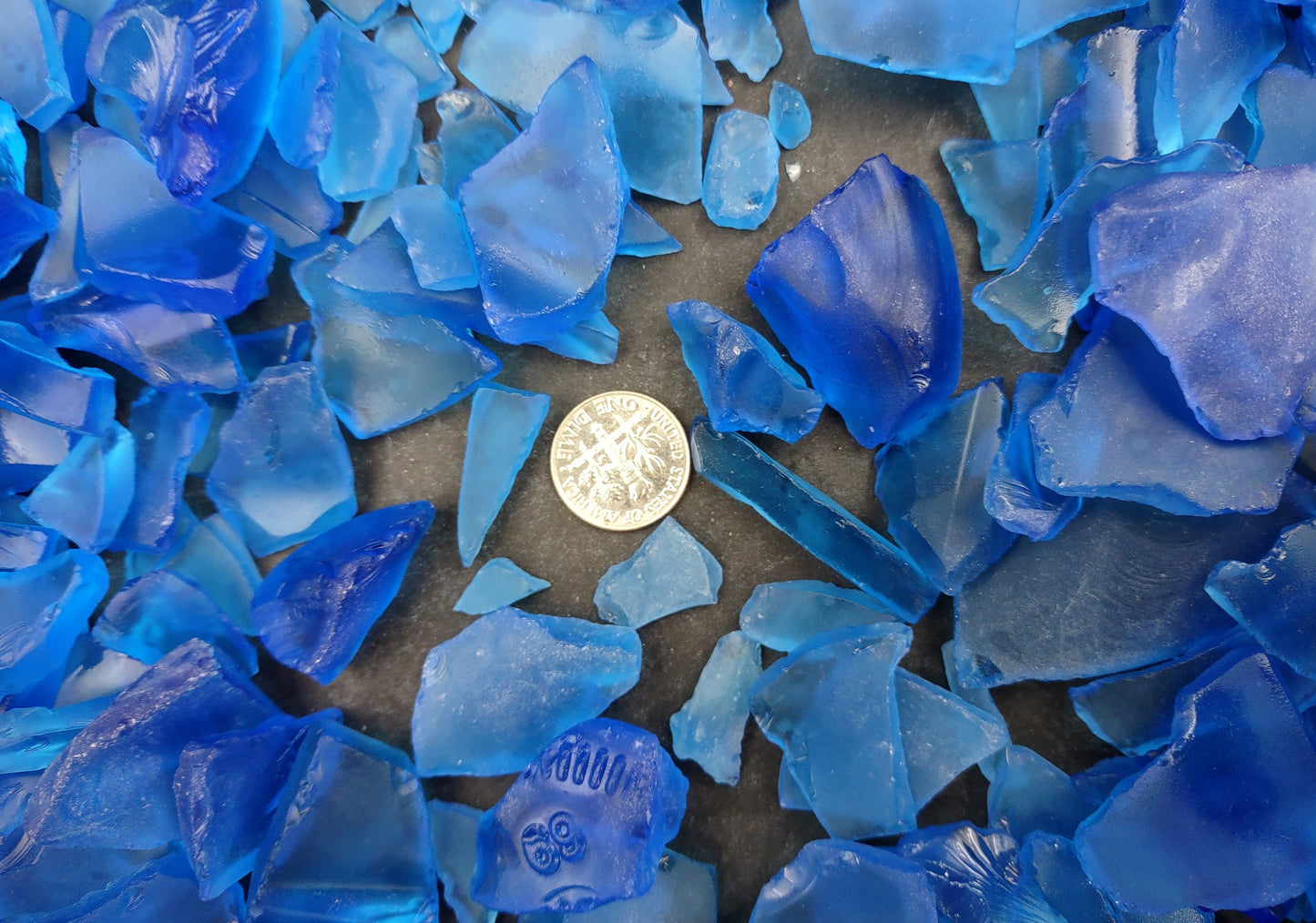 Beach Sea Glass Rough Cobalt Blue Medium Tumbled (approx. 1 kilogram 0.5-1+ inches) Man made tumbled sea glass!