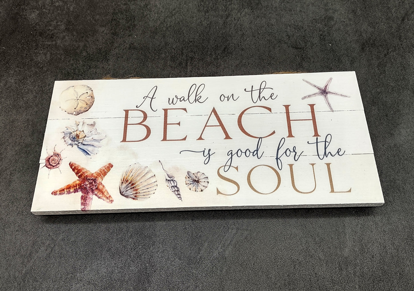 Beach Sign A Walk On The Beach Painted Wood (1 sign approx. 10 inches long) Friendly ocean sign for coastal home entryway wall decoration!
