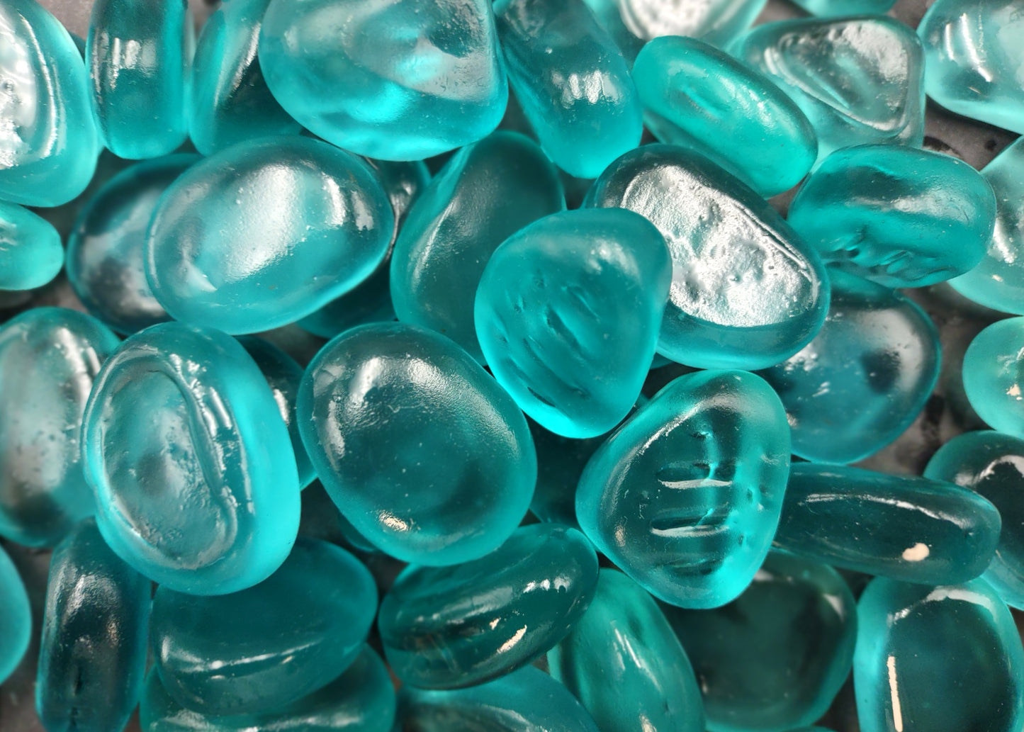 Beach Sea Glass Rounded Turquoise Tumbled Pebbles (approx. 10 pounds 1+ inch) Man made arts & crafts sea glass!