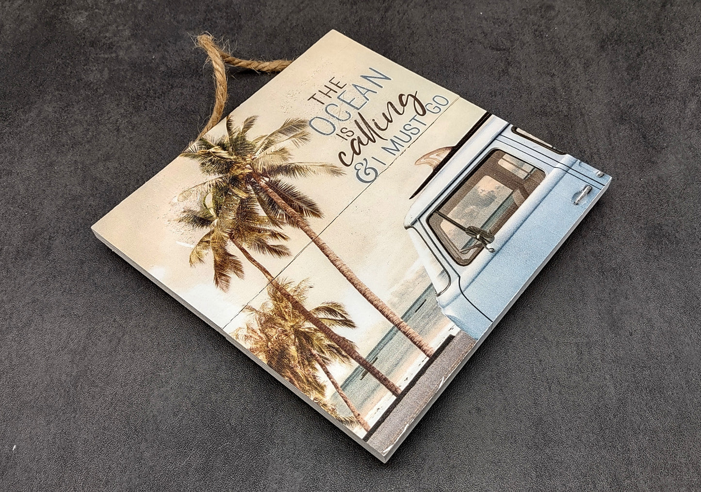 Beach Sign The Beach Is Calling And I Must Go Painted Wood (1 sign approx. 7x7 inches) Friendly ocean sign for coastal home wall decoration!