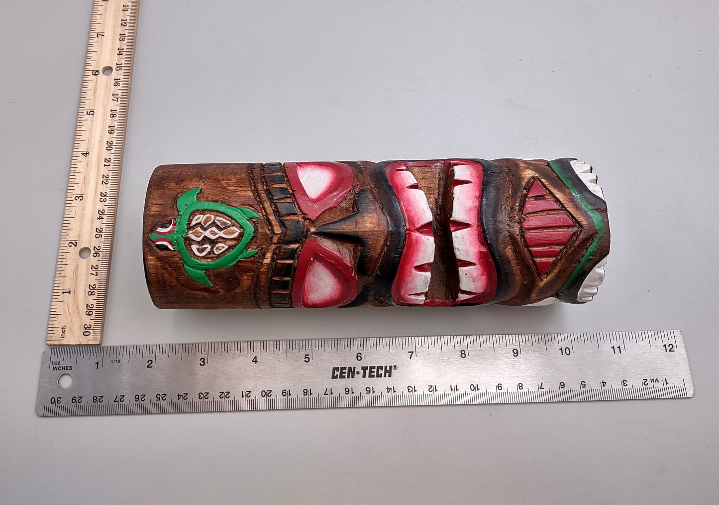Tropical Tiki Face Totem Large Painted Turtle (1 pole approx. 8 inches tall) Painted Tiki Face Totem Pole for tiki island home decor!