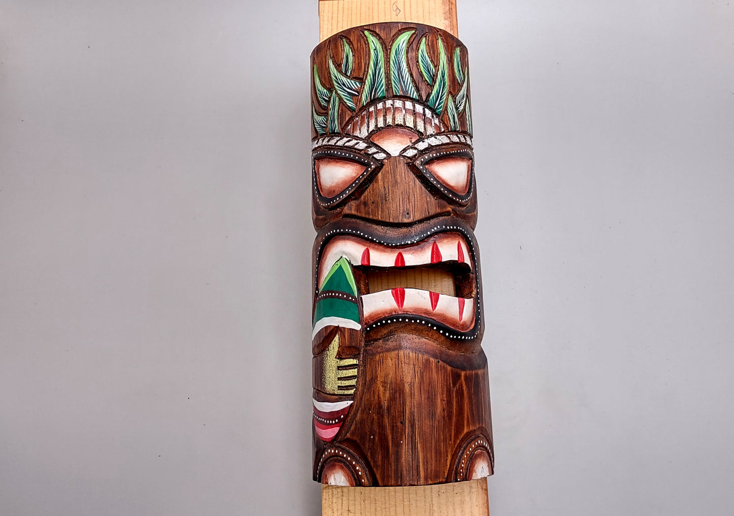 Tropical Tiki Mask Face Large Painted Wooden Surfer (1 mask approx. 12 inches tall) Painted Tiki Mask hanging surfside home decoration!