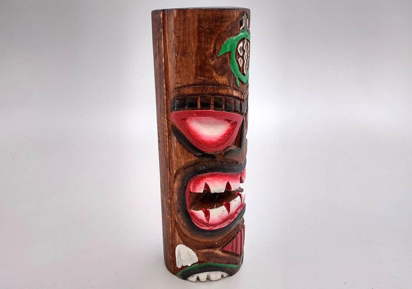 Tropical Tiki Face Totem Large Painted Turtle (1 pole approx. 8 inches tall) Painted Tiki Face Totem Pole for tiki island home decor!