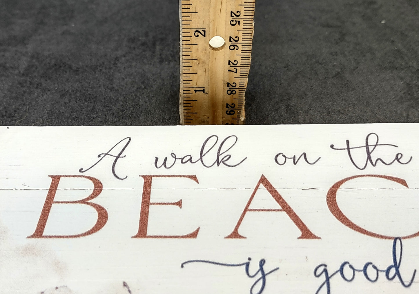 Beach Sign A Walk On The Beach Painted Wood (1 sign approx. 10 inches long) Friendly ocean sign for coastal home entryway wall decoration!