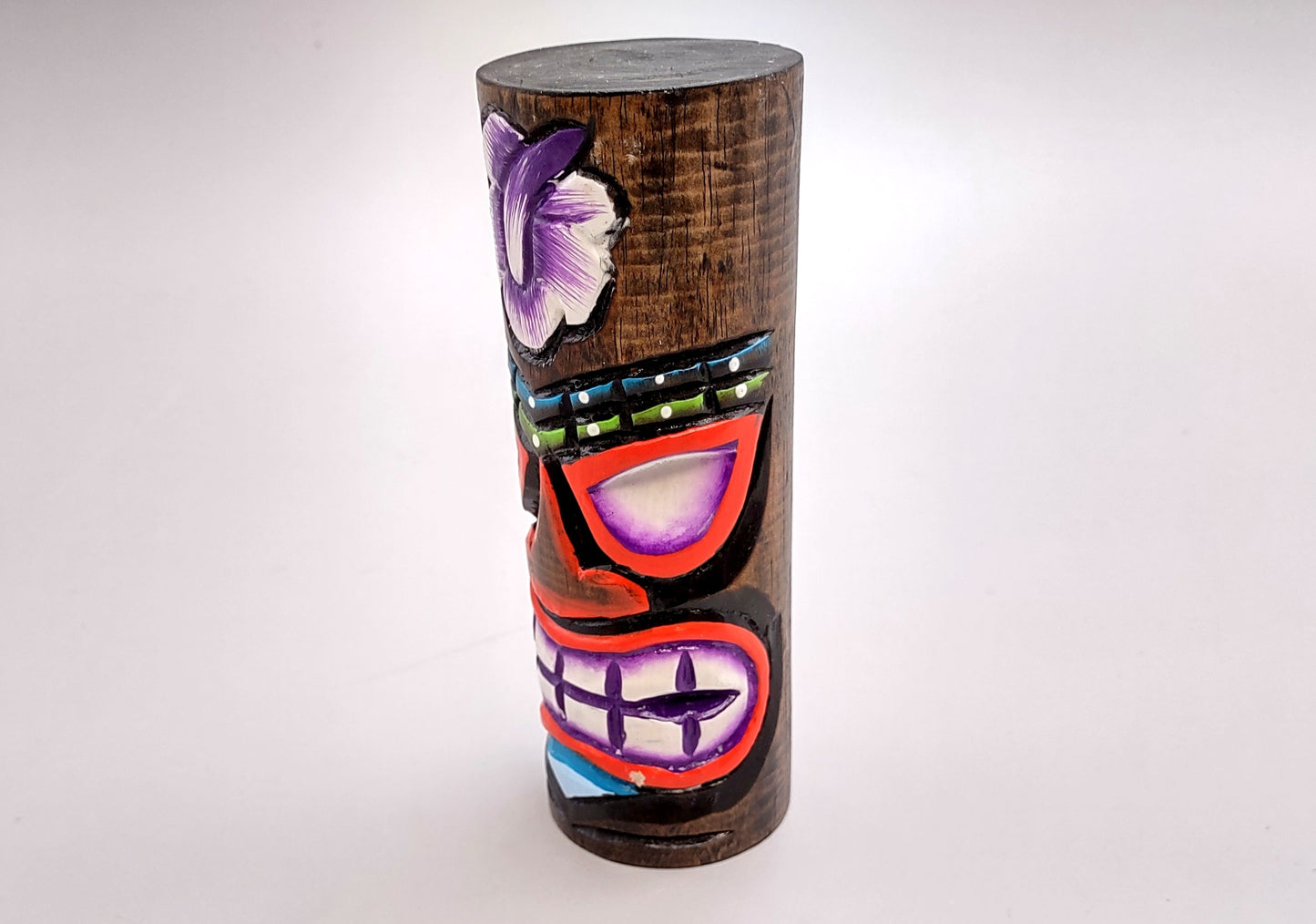 Tropical Tiki Face Totem Painted Flower (1 pole approx. 6 inches tall) Painted Tiki Face Totem Pole for colorful island home decor!