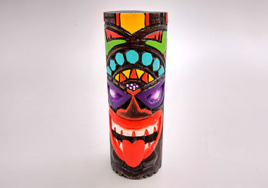 Tropical Tiki Face Totem Painted Tongue (1 pole approx. 6 inches tall) Painted Tiki Face Totem Pole for colorful island home decor!