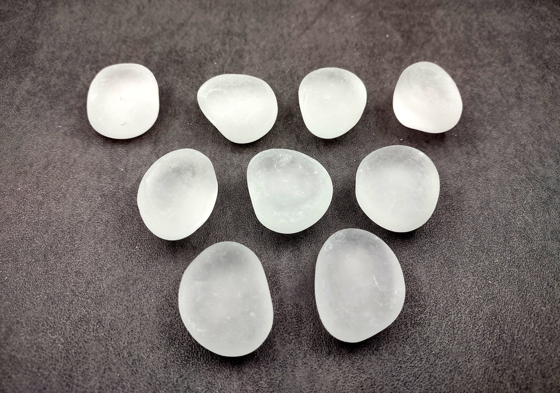 Beach Sea Glass Rounded White Frosted Tumbled Pebbles (approx. 10 pounds 1+ inch) Copyright 2024 SeashellSupply.com