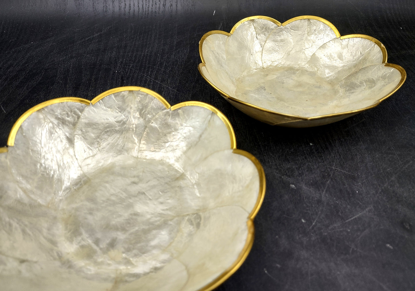 Gold Edged Round Capiz Shell Dish (One shell dish approx. 6 inches) Adorable shell dish special for any coastal home!