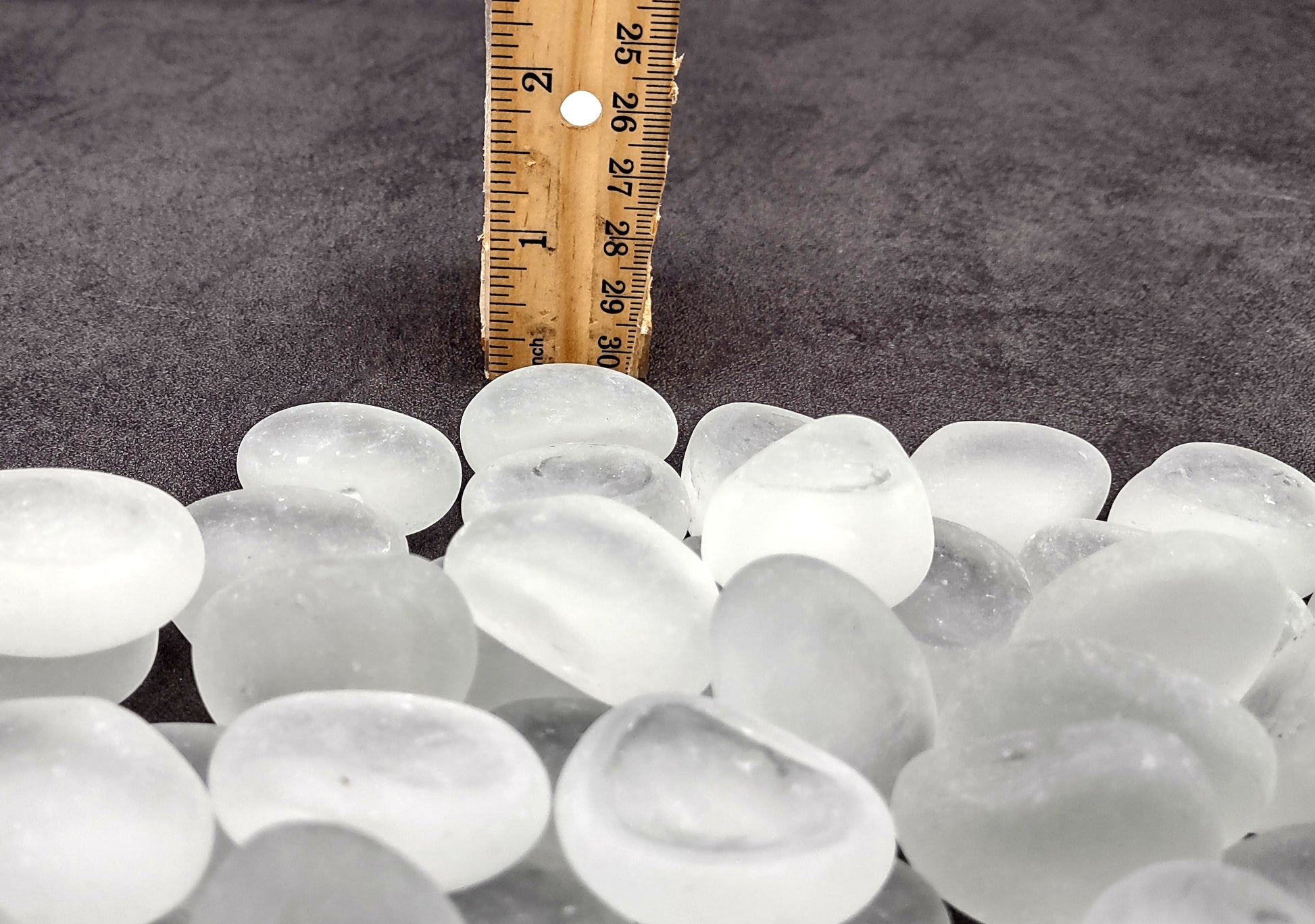 Beach Sea Glass Rounded White Frosted Tumbled Pebbles (approx. 10 pounds 1+ inch) Copyright 2024 SeashellSupply.com