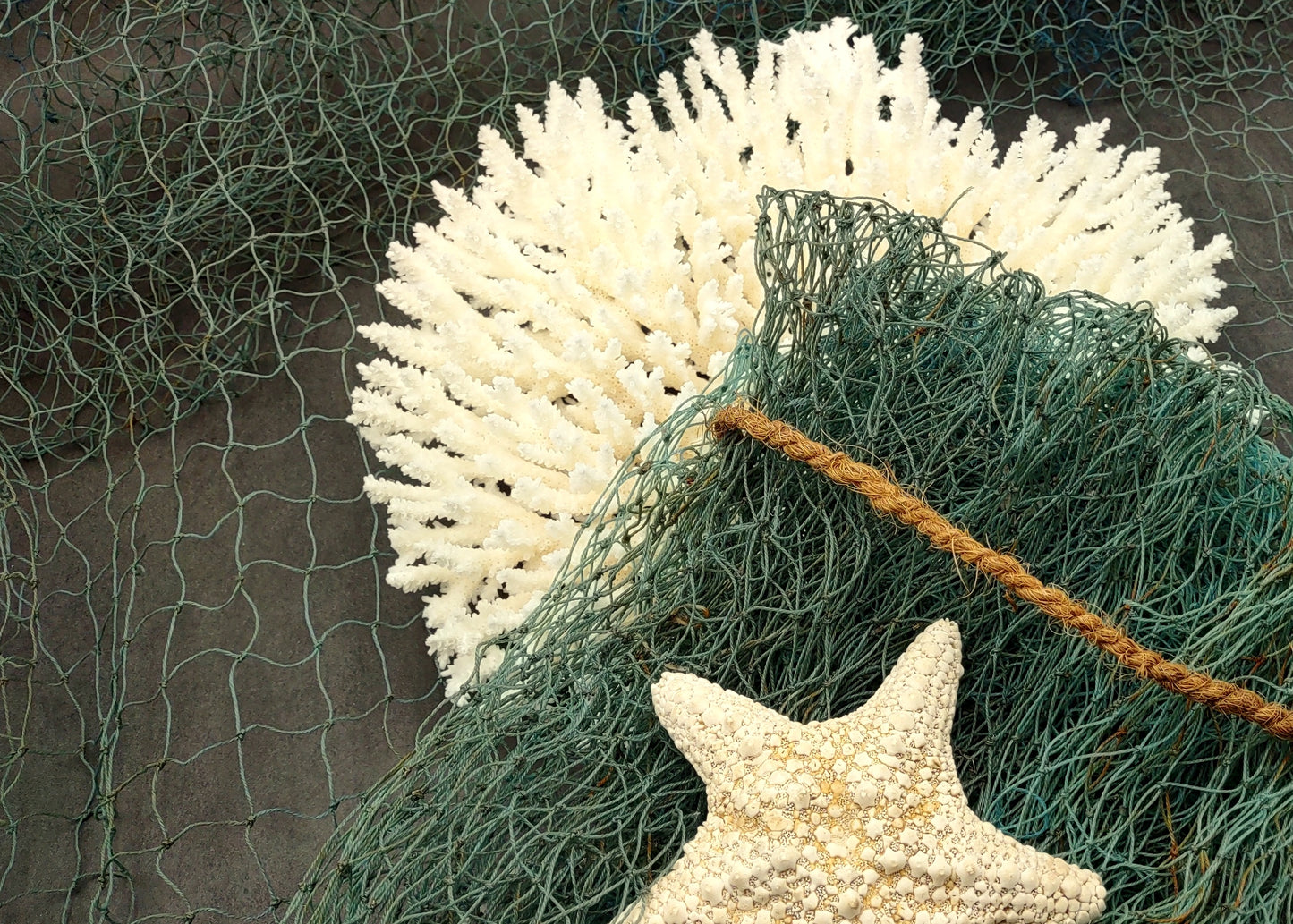Blue Green Fishing Net (1 net approx. 4x9 feet) Recycled authentic fish net for ocean displays arts crafts & nautical themed parties!