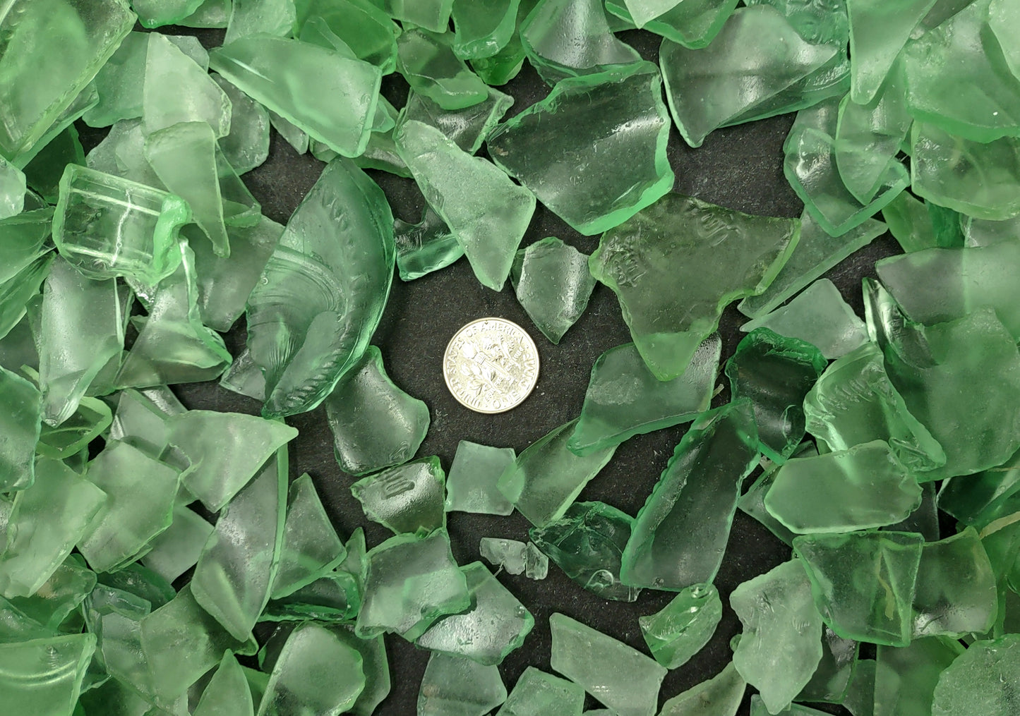 Beach Sea Glass Rough Coke Bottle Green Medium (approx. 1 kilogram 0.5+ inches) Man made tumbled sea glass!