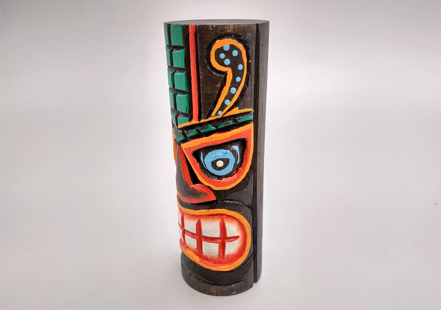 Tropical Tiki Face Totem Painted Ears (1 pole approx. 6 inches tall) Painted Tiki Face Totem Pole for colorful island home decor!