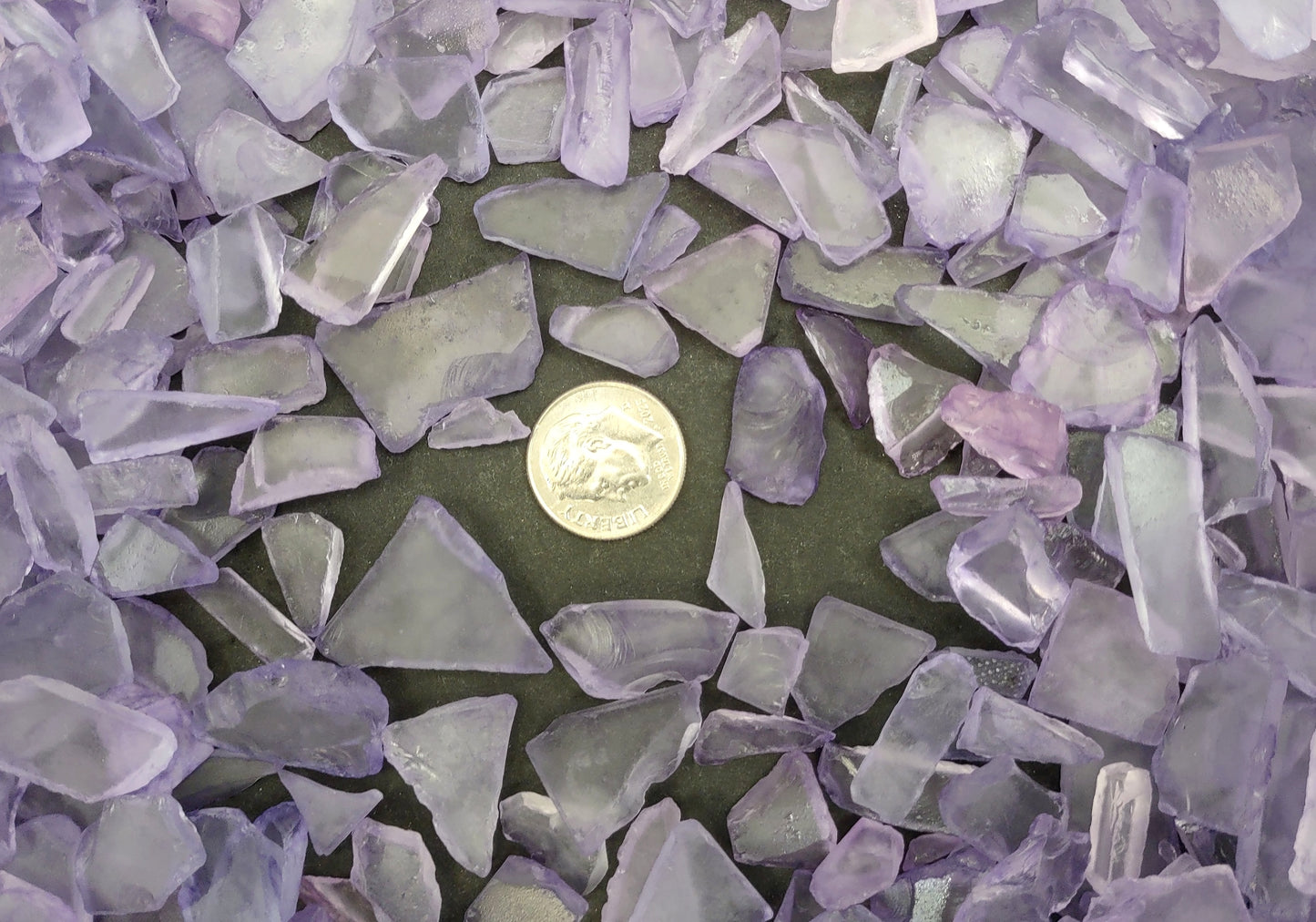 Beach Sea Glass Rough Light Lavender Medium Tumbled (approx. 1 kilogram 0.5-1+ inches) Man made sea glass fragments!