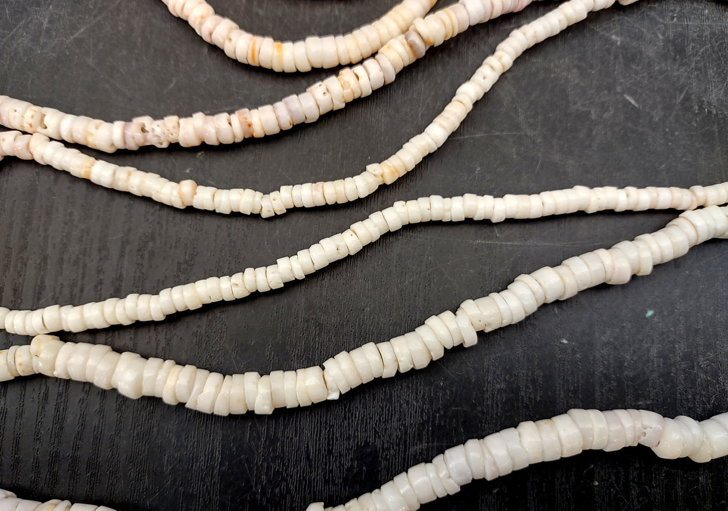 White Puka Seashell Necklace (1 necklace approx. 18 inches x 4+ mm) Beautiful shell necklace neat for beach outfits or a classic gift!