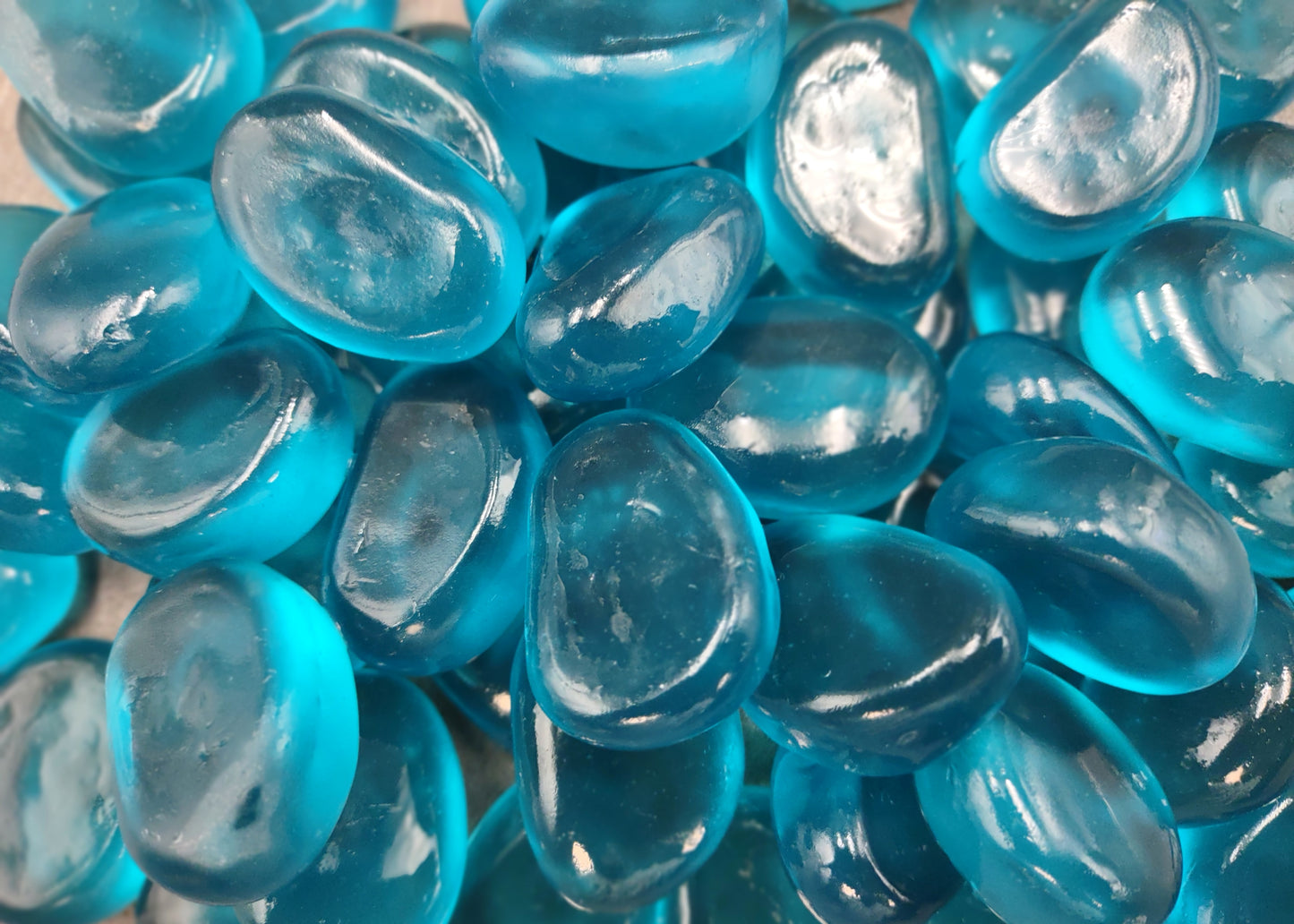 Beach Sea Glass Rounded Ocean Blue Tumbled Pebbles (approx. 10 pounds 1+ inch) Man made arts & crafts sea glass!