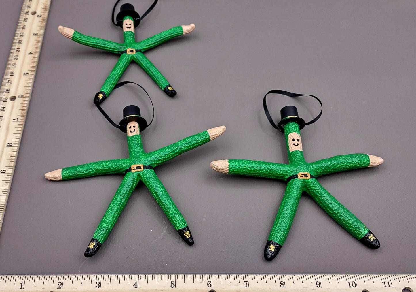 Starfish Leprechaun Ornament Green Linckia Starfish (1 seastar approx. 4-5+ inches) Irish Saint Patrick's Day or Xmas starfish decoration!