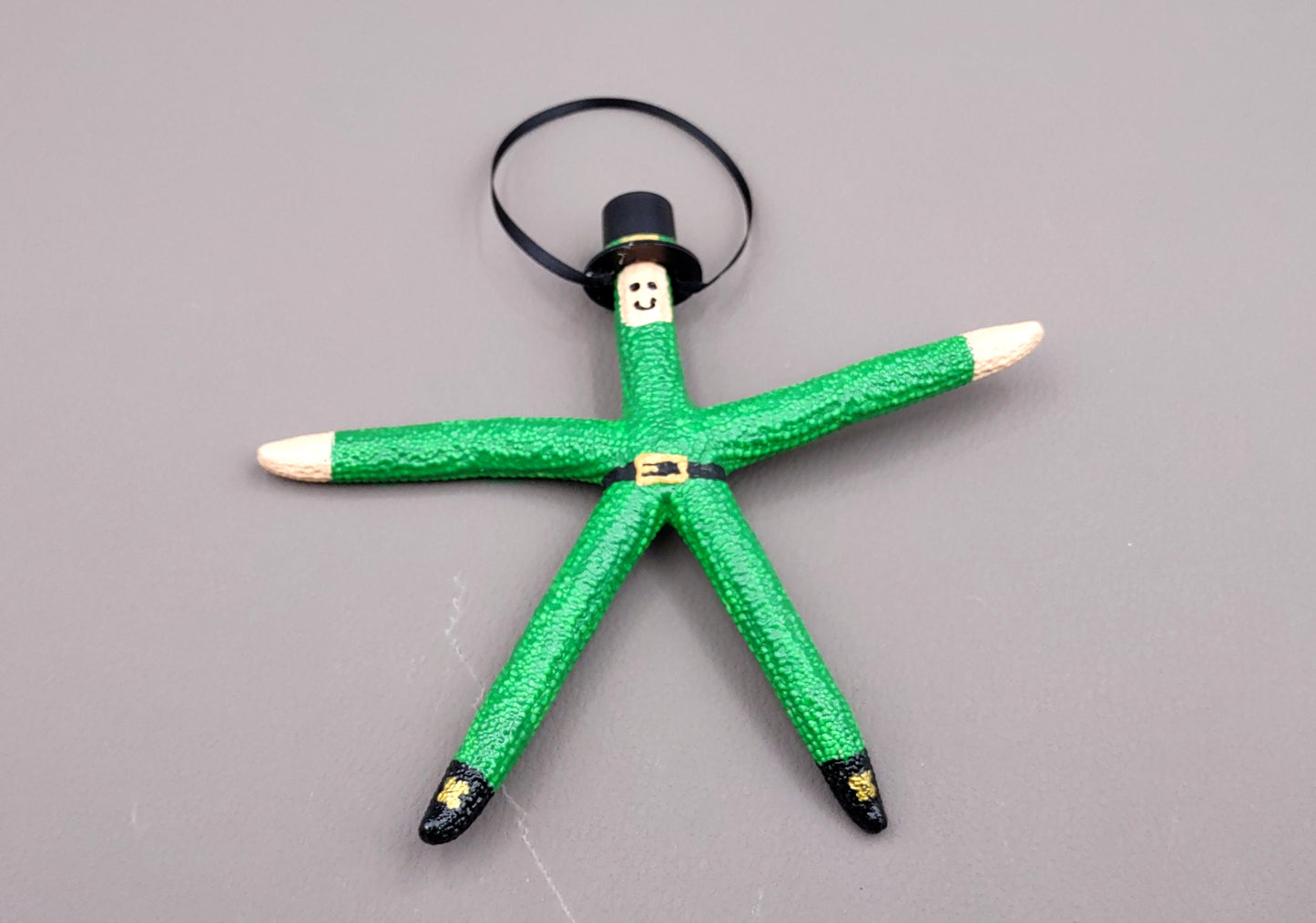 Starfish Leprechaun Ornament Green Linckia Starfish (1 seastar approx. 4-5+ inches) Irish Saint Patrick's Day or Xmas starfish decoration!