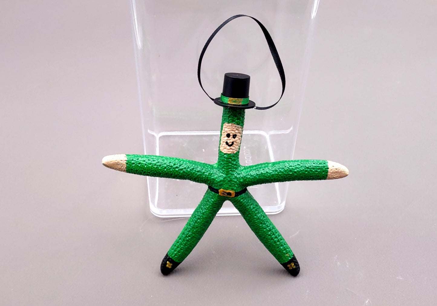 Starfish Leprechaun Ornament Green Linckia Starfish (1 seastar approx. 4-5+ inches) Irish Saint Patrick's Day or Xmas starfish decoration!