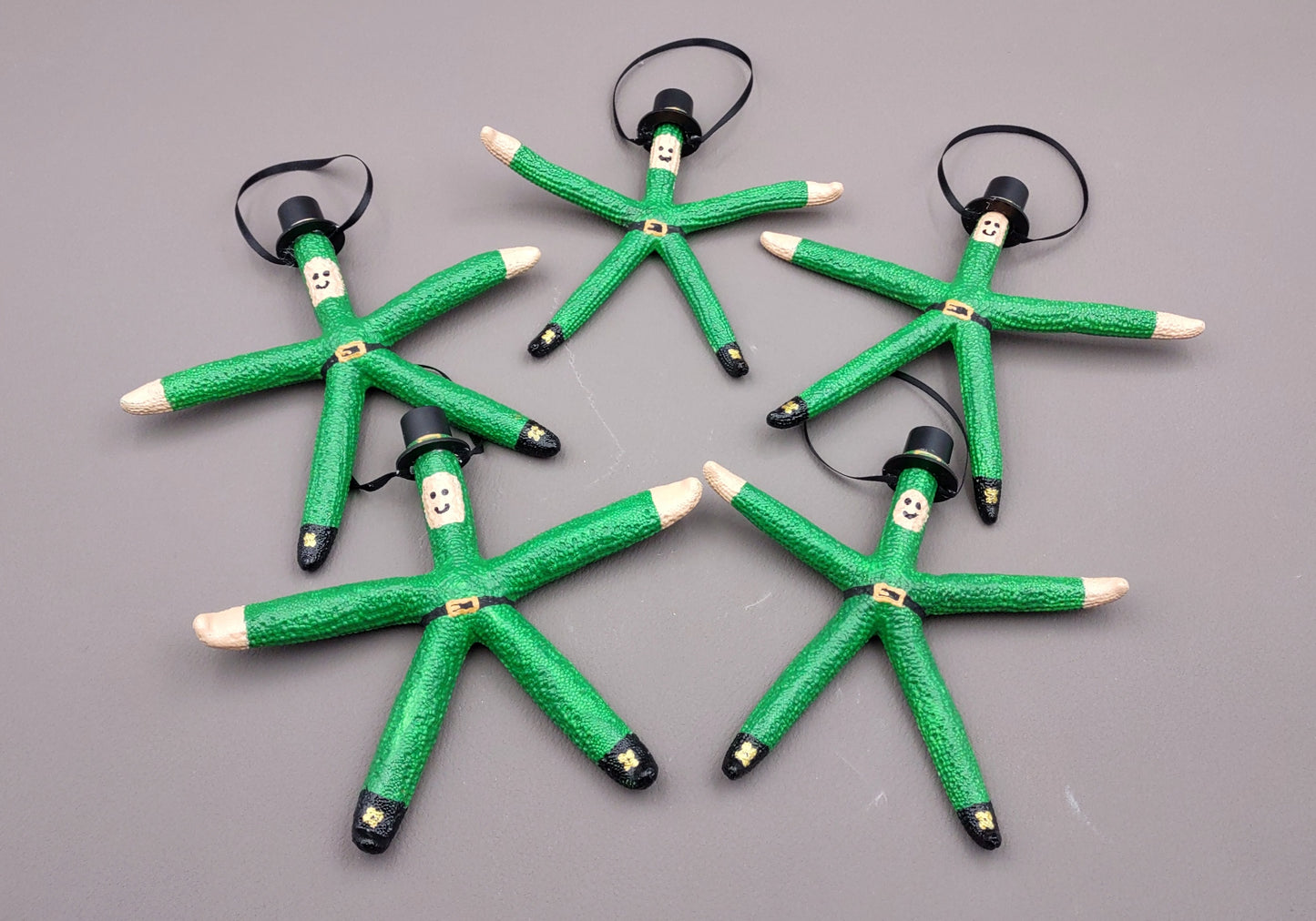 Starfish Leprechaun Ornament Green Linckia Starfish (1 seastar approx. 4-5+ inches) Irish Saint Patrick's Day or Xmas starfish decoration!