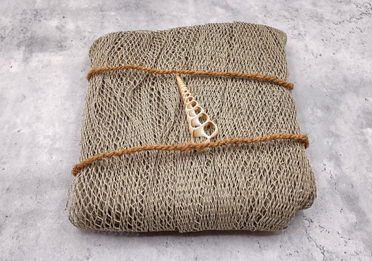 Decorative Fish Net Brown Olive Green Woven (1 net approx. 4x9 feet) Fishing Net for ocean decorations art crafts & nautical themed parties!